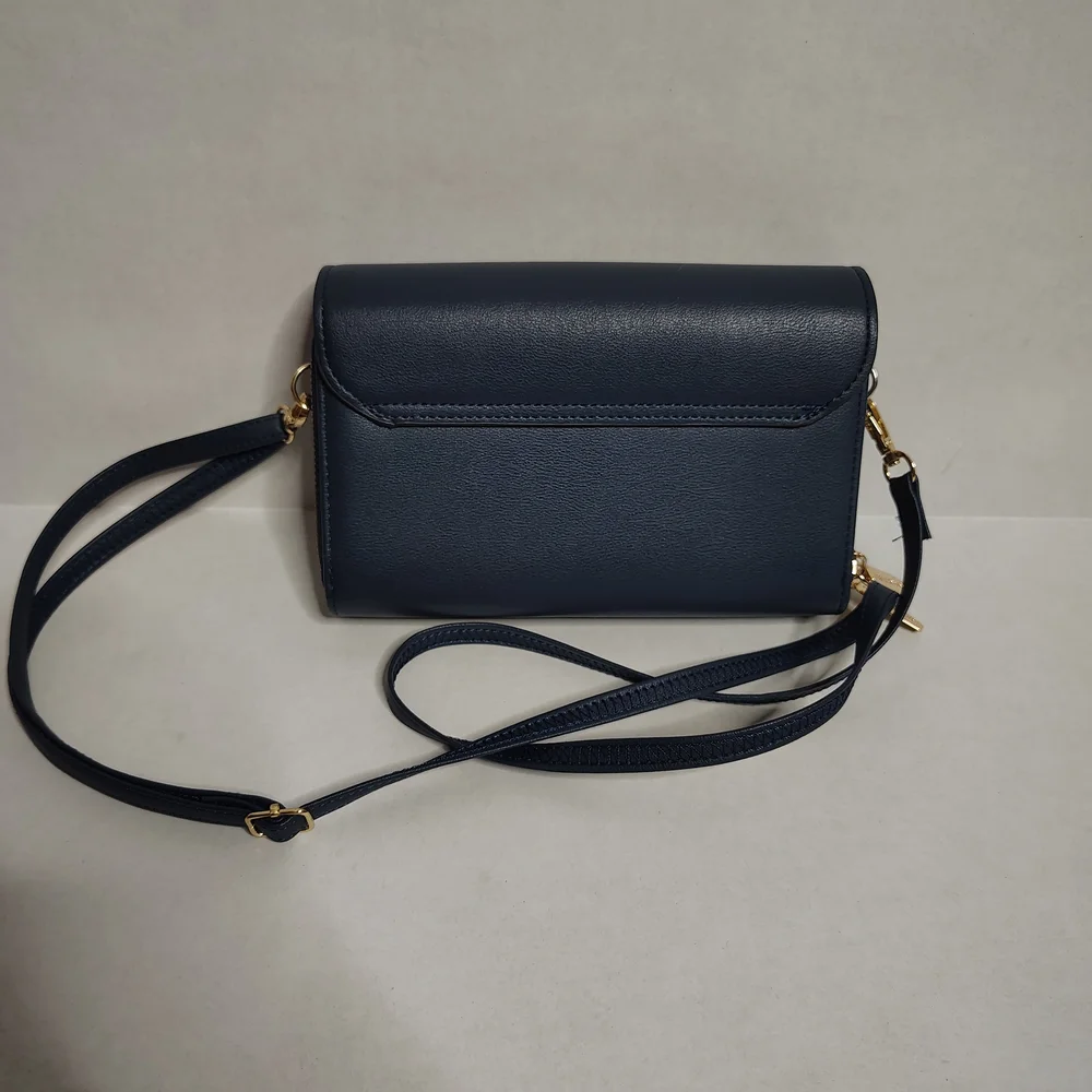 Forever Young Faux Leather Navy Blue Crossbody Bag Small NWOT